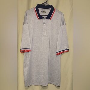 PGA Tour MotionFlux 360 Golf Polo Grey Navy and Red Trim Men’s 2XLT